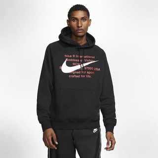 Hanorace Nike Sportswear Swoosh Pullover Barbati Negrii Albi | BHYZ-13649